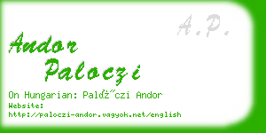 andor paloczi business card